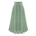 knqrhpse Summer Dress Skirts for Women Midi Dresses for Women Waist Chiffion Skirt Long Lace-Up High Women s Party Skirt Womens Dresses Green Dress Xl