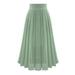 knqrhpse Summer Dress Skirts for Women Midi Dresses for Women Waist Chiffion Skirt Long Lace-Up High Women s Party Skirt Womens Dresses Green Dress Xl