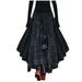 knqrhpse Maxi Dress Casual Dress Fashion Women Loose Plaid Print Fringe Irregular Waiste Skirt Womens Dresses Green Dress XL