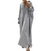 knqrhpse Plus Size Dresses Maxi Dress Linen Dress Women Stripe Cotton And Linen Shirt Dress Casual Loose Maxi Dresses Womens Dresses Black Dress 5Xl