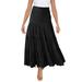 knqrhpse Skirts For Women Casual Dress Women s Summer Elastic High Waist Boho Maxi Skirt Casual Drawstring A Line Long Skirt Womens Dresses Black Dress XL