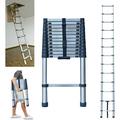 Telescoping Ladder Telescopic Extension Ladders 12 FT Stainless Steel Extendable Ladder Collapsible Ladder for Household Rv Ladder Roof Ladder Folding Ladder Loft Ladder 150 kg/330 lbs Capacity