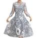 knqrhpse Summer Dress Midi Dresses For Women Women s Summer Floral Print Wedding Party Ball Prom Gown Dress Womens Dresses Grey Dress XXL