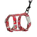 Pet Leash Back Strap Set - Flower Print Adjustable Buckle for Escape-proof Cat Walking