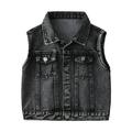 SILVERCELL 1-6T Baby Girls Boys Sleeveless Denim Vest Toddler Denim Outerwear Casual Waistcoat Kids Button Down Jeans Jacket