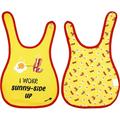 Pavilion â€“ Bacon & Eggs â€“ I Woke Sunny Side Up â€“ Breakfast Whimsical Fun Humorous Character Unisex Boy Girl Shower Gift Long Fabric Bib 6 Months To 3 Years Adjustable Snap Sizing