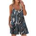 Mgoohoen Clearance Jumpsuits for Women Cowl Neck Summer Loose Fit Jumpsuit Floral Print Sleeveless Spaghetti Strap Casual Navy M Romper