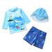 Baby Toddler Boys Two Pieces Shark Swimsuit Set Boys Crab Bathing Suit Rash Guards with Hat UPF 50+