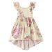 Toddler Summer Sleeveless Girls Flanged Strap Halter Floral Dress Dress Casual Dress Place Dress T Shirt Elastic