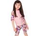 Julysand Toddler Girls Rash Guard Sets Pink Flowers Modest Swimwear Two Pieces Swimsuit UV Sun Protection Suit 12004-2T