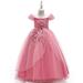 Miluxas Girls Shimmery Special Occasion Dresses Wedding Flower Girl Pageant Gown Party Dress Clearance Pink 5-6 Years