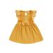 TFFR Infant Newborn Baby Girl Dress Sleeveless Lace Patchwork Bowknot Linen Cotton A-line Dress 0-24M