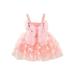 LisenraIn Toddler Baby Girls Dress 3D Butterfly Ruched Sleeveless Layered Cami Summer Casual Clothes Princess Dress