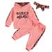 JYYYBF Newborn Infant Baby Girl Fall Clothes Long Sleeve Mini Hoodie Sweatshirt Pants 2Pcs Suit Outfits Set 0-6 Months