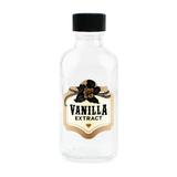 Vanilla Extract Labels with 2 oz Bottles - Handmade by Conquest of Happiness | Pack of 08