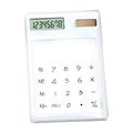 SDJMa Mini Solar Power Transparent Calculator Ultra Thin Desktop Calculator Touch Screen Calculator Handheld Calculator Portable Pocket Calculator for School Home and Office