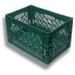 Rectangular Stackable Plastic Milk Crate 19x13x11 Green