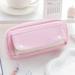 TUTUnaumb Pencil Case Nylon Bag Storage Pouch Mark Pen Pencil Stationery Organizer Multifunctional Pencil Case Double Layer Large Capacity Pencil Case Back-to-School Supplies-Pink