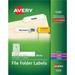 Avery Permanent TrueBlock File Folder Labels with Sure Feed Technology 0.66 x 3.44 White 30/Sheet 50 Sheets/Box(AVE5366)