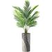 Artificial Tree In Geometric Pattern Planter Fake Areca Tropical Palm Silk Tree For Indoor And Outdoor Home Decoration - 66 Overall Tall (Plant Plus Tree)