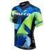 Sponeed Cycling Jersey Men Short Sleeve Full Zipper Bike Riding Tops Quick Dry Reflective Cycle Shirts Blue L