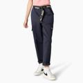 Dickies Women's Relaxed Fit Contrast Stitch Cropped Cargo Pants - Dark Navy Size 26 (FPR57)