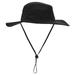 Men Wide Brim Bucket Hat UV Protection Bucket Hat Hiking Fishing Climbing Sun Hat Black
