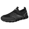 ZIZOCWA Breathable Mesh Men S Sports Shoes Fashion Summer Hollow Out Comfortable Slip On Casual Tennis Shoes Non-Slip Soft Sole Beach Shoe Black Size43