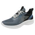 ZIZOCWA Casual Men S Lace Up Tennis Sports Shoes Soft Thick Bottom Breathable Mesh Walking Running Sneakers Non-Slip Wide Width Dark Blue Size43