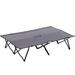 HElectQRIN 2 Person Folding Camping Cot for Adults 50 Extra Wide Outdoor Portable Sleeping Cot with Carry Bag Elevated Camping Bed Beach Hiking Grey