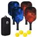 Wossspt USAPA Approved Pickleball Set Wood Pickleball Paddles 4 Rackets Paddle Bag 4 Balls