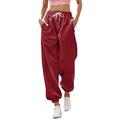 Quealent Work Pants for Women Capri Pants for Women Casual Winter Pull On Yoga Dress Capris Work Jeggings Golf Crop Pants with Pockets (Red XL)