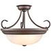 Millennium Lighting 3 Light 17" Semi-Flush Mount Fixture in Rubbed Bro