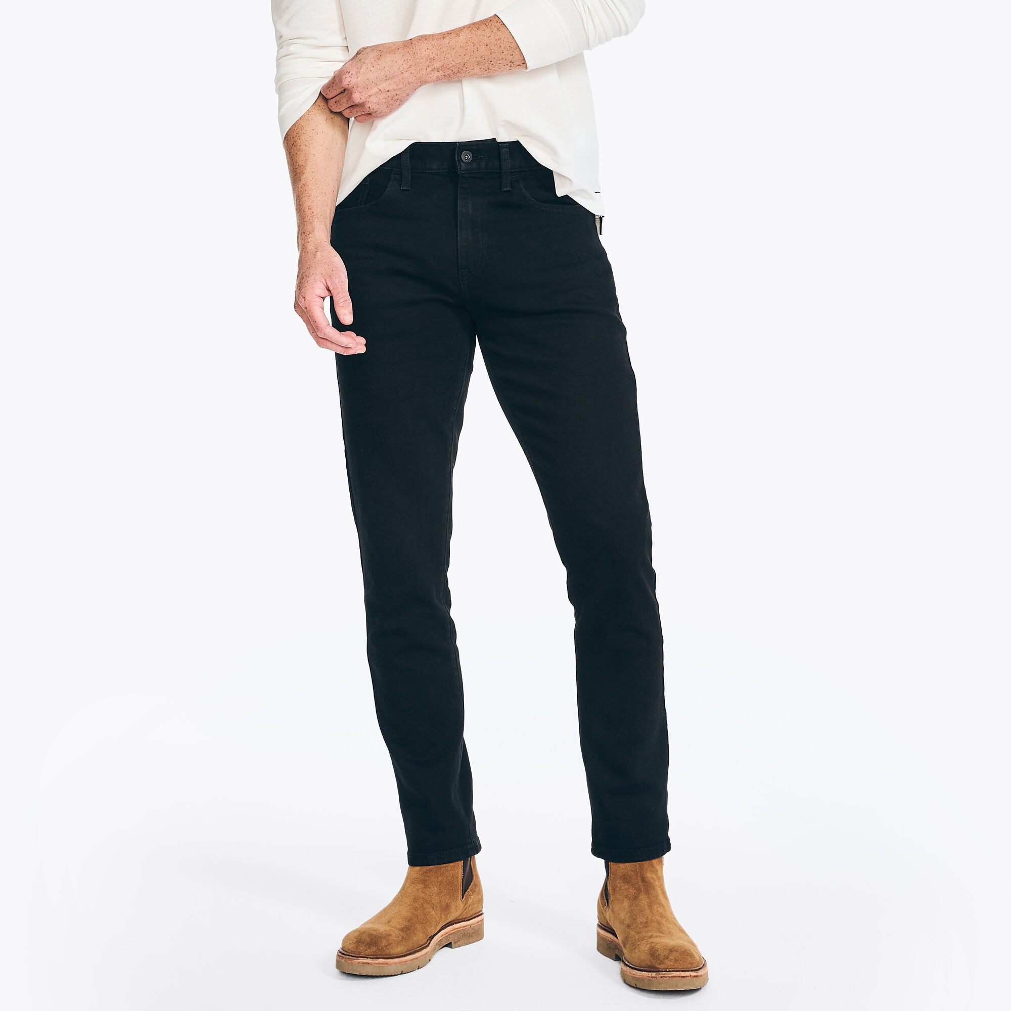 Nautica Men's Athletic Slim Stretch Denim 908 (Black Ink Wash), 34x32