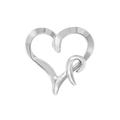 Women's Silver Heart Shaped Pendant Necklace by Haus of Brilliance in Silver