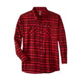 Men's Big & Tall Wrangler® flannel plaid shirt by Wrangler in Red Black (Size 2XL)