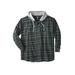 Men's Big & Tall Wrangler® hooded flannel plaid shirt by Wrangler in Charcoal Black (Size 3XL)