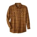 Men's Big & Tall Wrangler® flannel plaid shirt by Wrangler in Beige Brown (Size 5XL)
