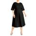 Plus Size Women's Seam Detail Ponte Work Dress by ELOQUII in Black Onyx (Size 20)