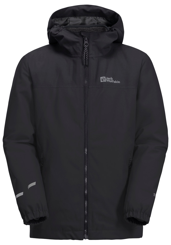 3-in-1-Funktionsjacke JACK WOLFSKIN "SNOWCURL 3IN1 JACKET K", Kinder, Gr. 116, schwarz, Außenjacke: OBERSTOFF 100% POLYESTER, FUTTER 100% POLYESTER Innenjacke: OBERSTOFF 100% POLYESTER FUTTER 100% POLYESTER, Jacken Image