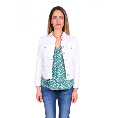 Jeansjacke LE TEMPS DES CERISES, Damen, Gr. XL, weiß, 98% Baumwolle, 2% Elasthan, unifarben, casual, kurz, ohne Ausschnitt, Langarm, Jacken, in tollem Design Image