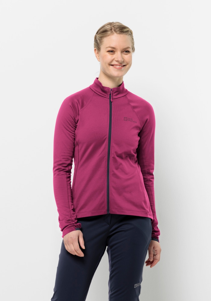 Fahrradjacke JACK WOLFSKIN "MOROBBIA FZ W", Damen, Gr. M3840, new, magenta, OBERSTOFF 91% POLYESTER, 9% ELASTHAN LINING 100% POLYESTER, Jacken Image