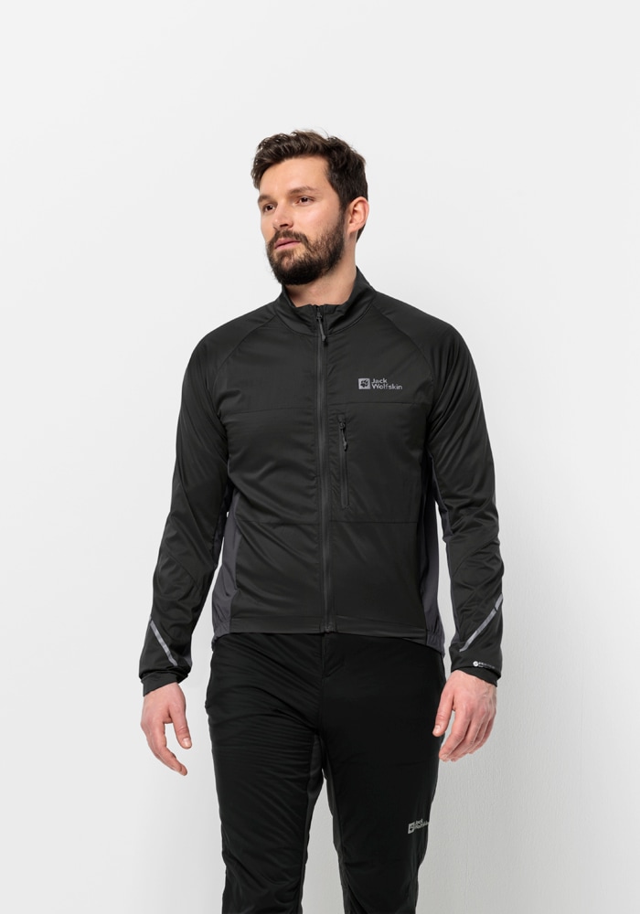 Fahrradjacke JACK WOLFSKIN "MOROBBIA ALPHA INS JKT M", Herren, Gr. XXL (58), schwarz, 1. OBERSTOFF 100% POLYAMID 2. OBERSTOFF 88% POLYAMID, 12% ELASTHAN 1.FUTTER 100% POLYESTER 2.LINING 100% POLYESTER, Jacken Image