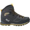 Trekkingschuh JACK WOLFSKIN "FORCE CREST TEXAPORE MID M", Gr. UK 7 - EU 40,5, Normalschaft, schwarz (schwarz, burlygelbxt), Oberstoff: Synthetik; ;Obermaterial 2: Textile; Futter: Texapore Ecosphere Pro;Sole: / EVA; 100% / EVA, Schuhe