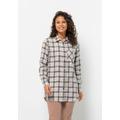 Flanellbluse JACK WOLFSKIN "MORGENLUFT SHIRT W" Gr. XL (46), schwarz-weiß (cotton, white, 41) Damen Blusen langarm