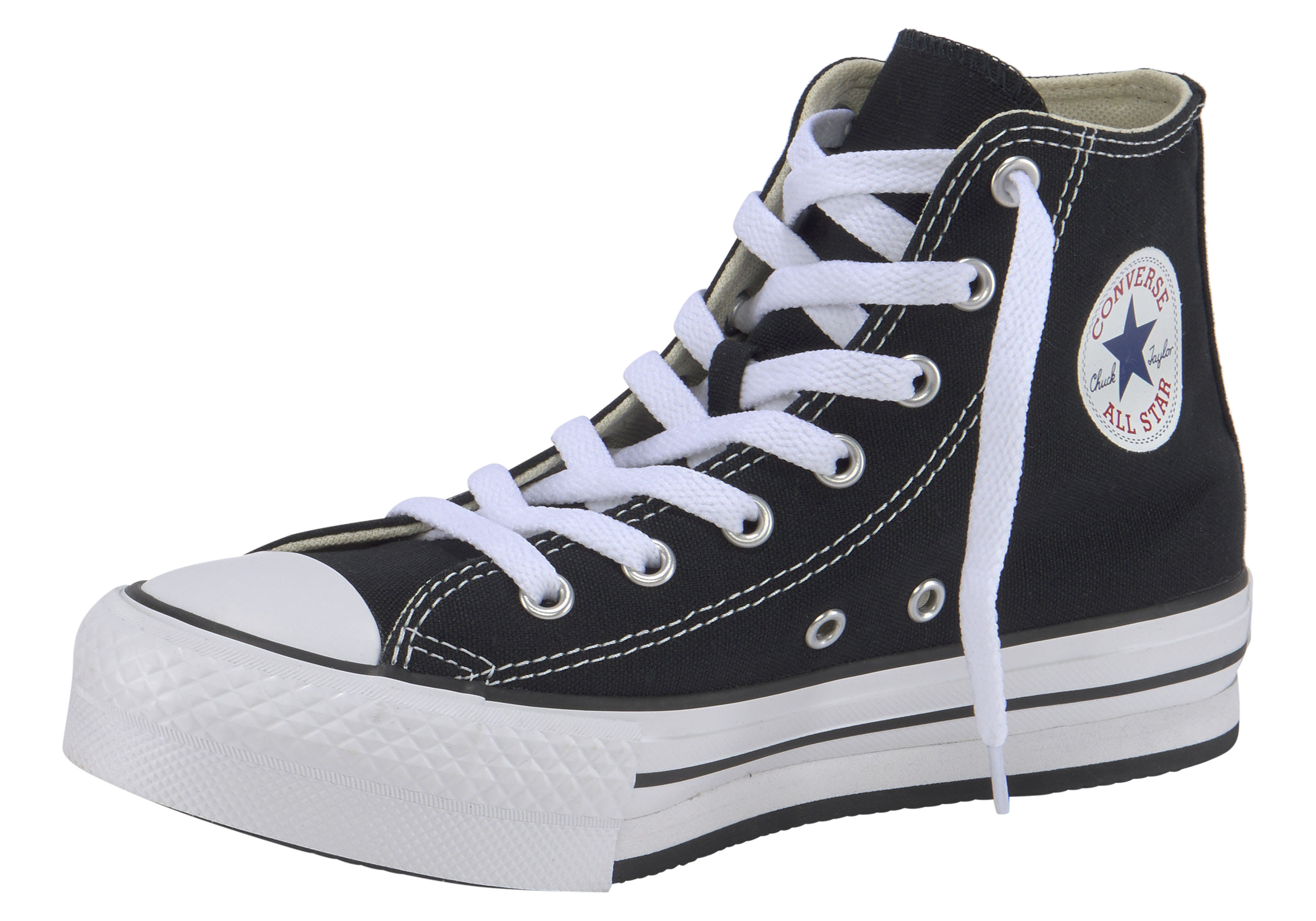 Sneaker CONVERSE "CHUCK TAYLOR ALL STAR EVA LIFT CANVAS", Mädchen, Gr. 35, schwarz, Textil, Schuhe Sneaker