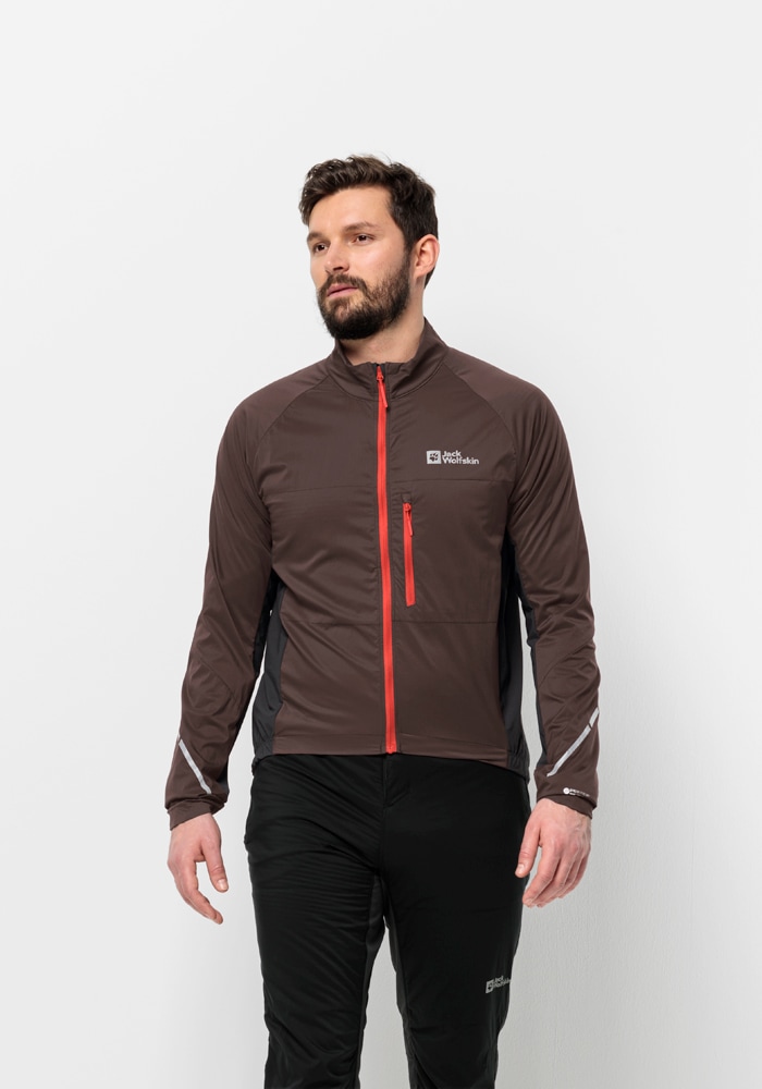 Fahrradjacke JACK WOLFSKIN "MOROBBIA ALPHA INS JKT M", Herren, Gr. M50, rot, earth, 1. OBERSTOFF 100% POLYAMID 2. OBERSTOFF 88% POLYAMID, 12% ELASTHAN 1.FUTTER 100% POLYESTER 2.LINING 100% POLYESTER, Jacken Image