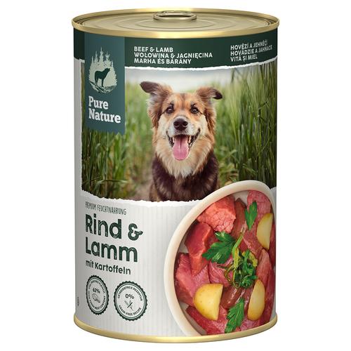 6x 400g Pure Nature Adult Pute & Rind Hundefutter nass
