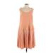 Paper Crown Casual Dress - DropWaist: Orange Solid Dresses - Women's Size Medium