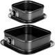 SOUJOY 2 Pack Springform Cake Pan, Non-stick Cheesecake Pan, Square Cake Pan with Removable Bottom, Ice Cream Cake Bakeware, Black